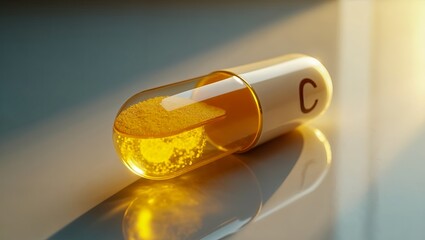 Vitamin C Tablet, a Powerful Antioxidant. Boosting Immunity, Promoting Skin Health. Dietary Supplement, Vitamins, and Tablets. C Vitamin Powder. Health Care. Healthy Lifestyle. Vitamin C Deficiency.