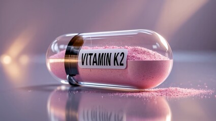 Vitamin K2 Powder. Dietary Supplement, Vitamins, and Tablets. K2 Vitamin Powder. Health Care. Healthy Lifestyle. Vitamin K2 Deficiency.