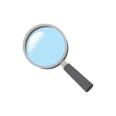 Magnifying glass isolated on a white background. Magnifying glass icon in flat style. Loupe vector illustration on isolated background. Searching sign business concept.