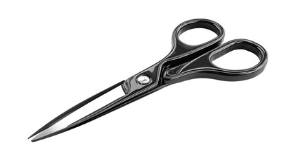 Fototapeta premium Black scissors with a sleek design, perfect for both crafting and everyday cutting tasks.