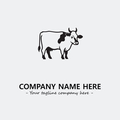 Cow illustration black and white for logo company vector image
