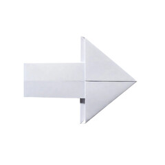 Origami Folded Paper Arrow - Southwest Direction, Clean White Shadow, Transparent