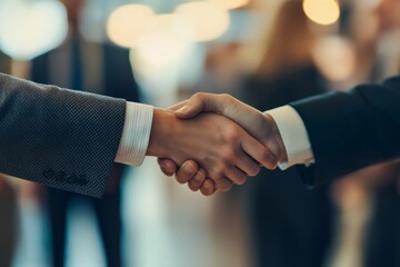 businessmen shaking hands at  business networking event