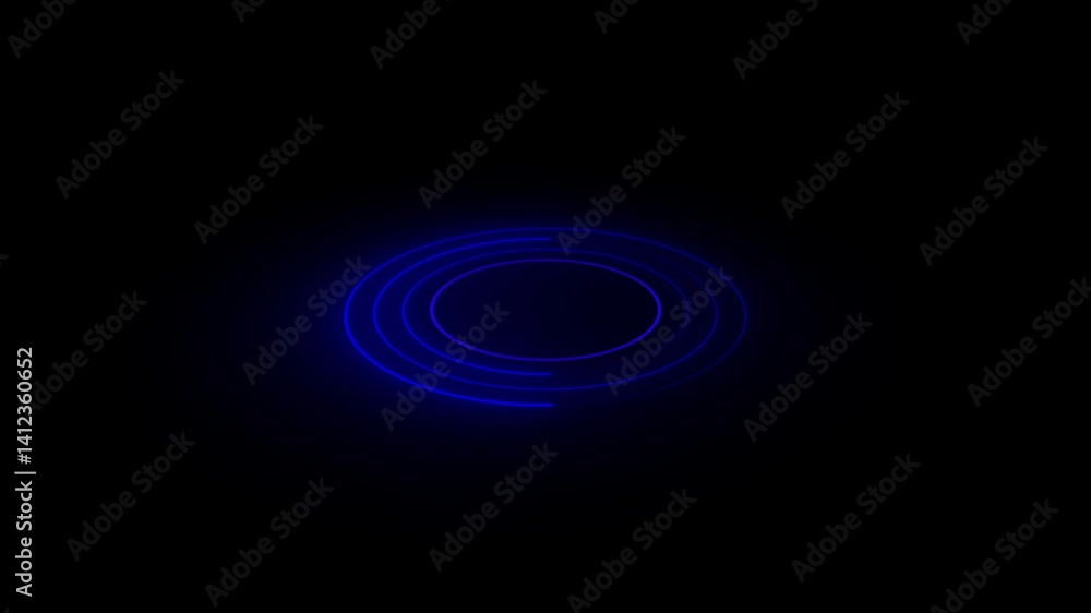 Poster abstract seamless loop neon circle. neon circles hi-tech motion background. hud interface template, 