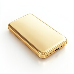 Gold power bank charging device on white background (2)