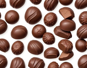 Chocolate candy isolated on white background