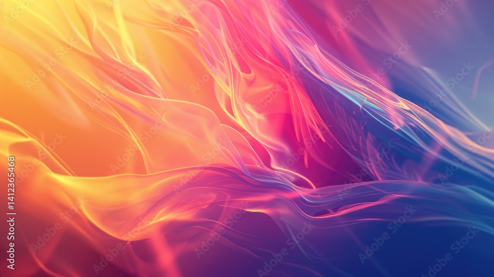 Poster this vibrant digital background features abstract waves of color and light, perfect for website head