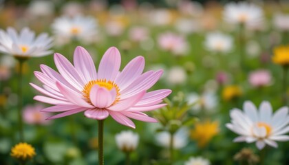 Fototapeta premium Blooming pink water lily in lush garden nature photography vibrant floral scene close-up view serenity and beauty