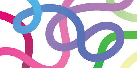 . Abstract Background with Wavy Line and Gradient. Vector Pattern with Squiggle Spiral Ribbon Creative minimalist style art background texture for children or trendy design with colorful lines