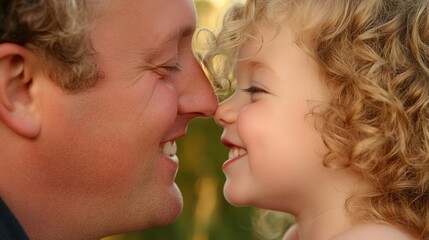 Fototapeta premium Smiling parent and child sharing a joyful moment, embodying warmth and love 