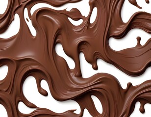chocolate streams isolated on white background