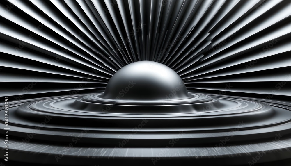 Aufkleber dynamic motion of spherical wave patterns abstract environment 3d visualization science concept high