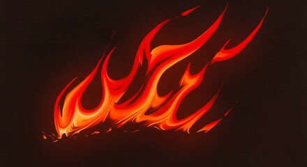 Bright flames flicker in the dark background, creating a vivid contrast with their glowing reds and oranges in a fiery display of heat and movement Generative AI