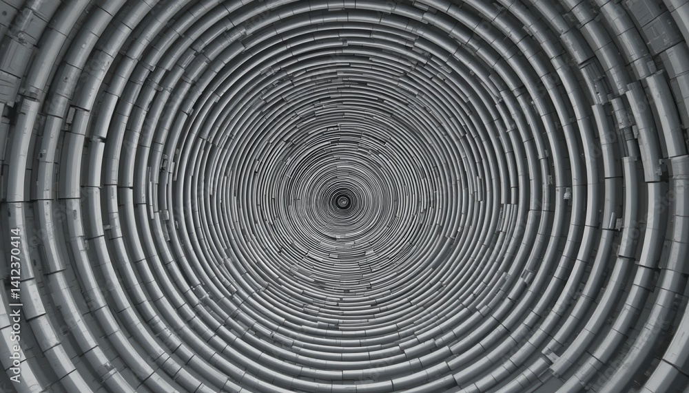 Aufkleber cylindrical pipe patterns industrial facility abstract image circular design aerial view visual dept