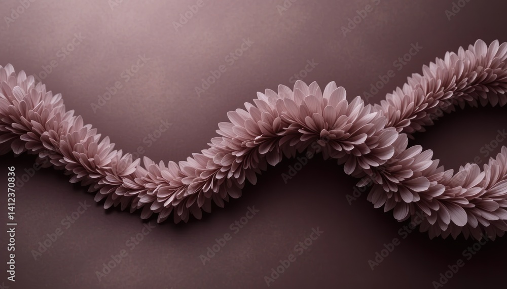 Poster flowery arrangement creating a serene atmosphere in a studio setting captured from a close-up perspe