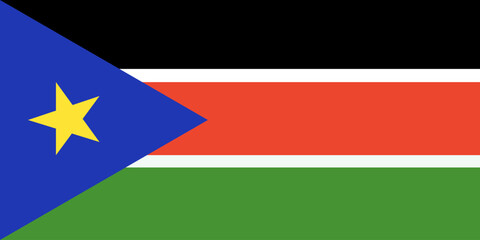 South Sudan flag. Official colors and proportions.