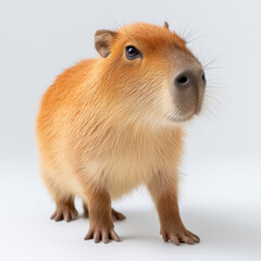 Fototapeta premium Calm capybara on white surface