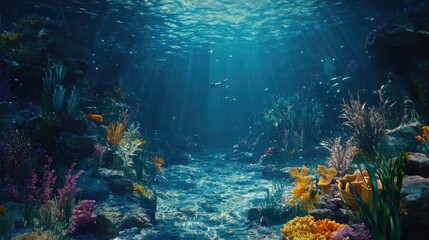 Obraz premium Empty underwater scene for background and design