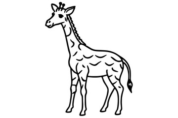 Graceful Giraffe Line Art