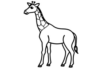 Graceful Giraffe Line Art