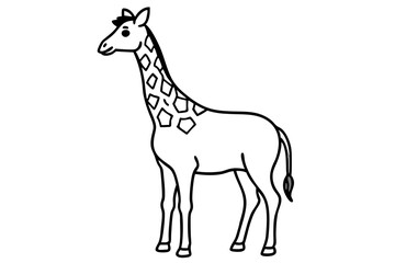 Graceful Giraffe Line Art