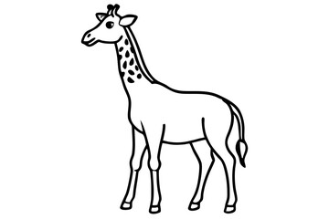 Graceful Giraffe Line Art
