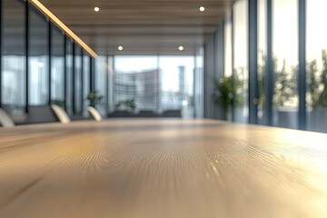 Modern office space, bright, open.  Empty meeting table