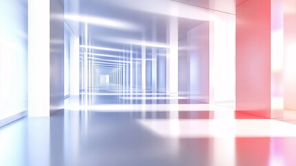 Abstract corridor with light effects showing a modern architectural design.