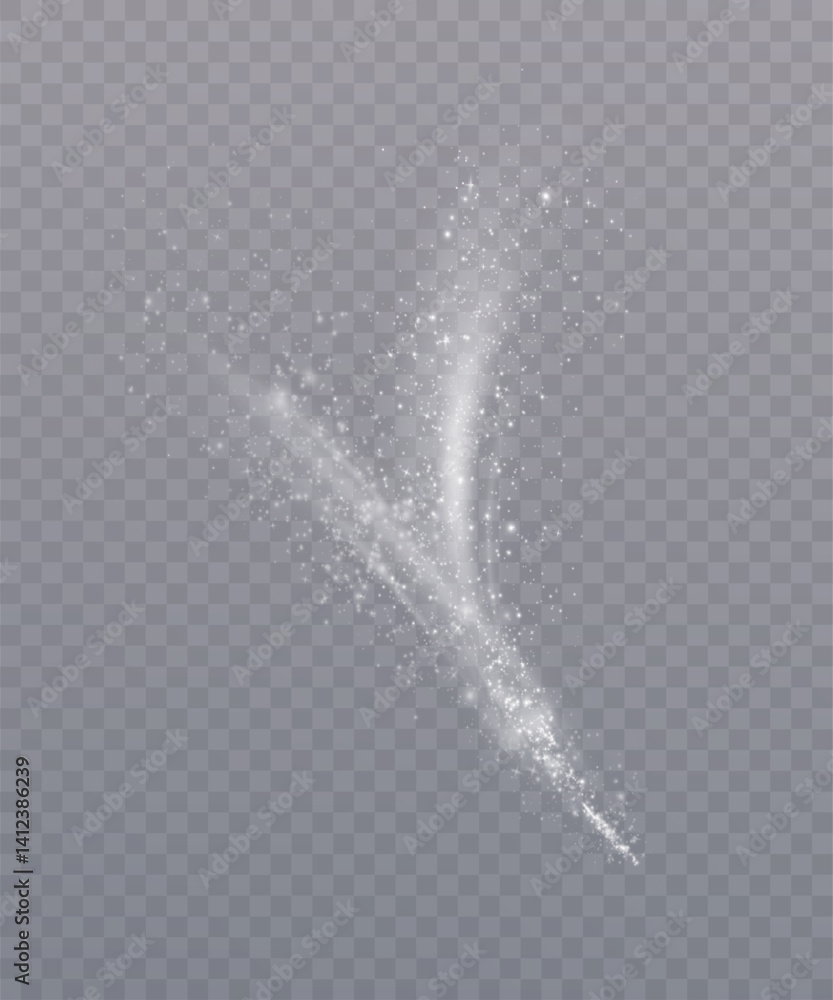 Aufkleber magical glow. the light effect sparkles in a curved path, sparkling with a shiny magical textured sh