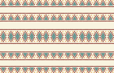 Geometric ethnic oriental ikat seamless pattern  color oriental. Aztec ornament print. Design for background ,curtain, carpet, wallpaper, clothing, wrapping, Batik, vector illustration.