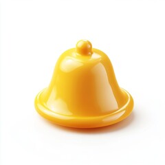 Yellow bell notification icon on white background