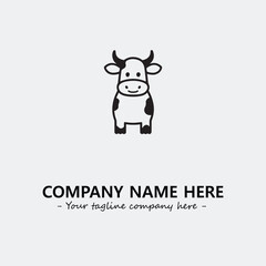 Cow illustration black and white for logo company vector image
