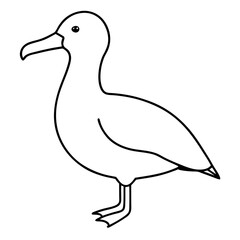 Albatross Flight in Simple Line Art