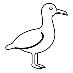 Albatross Flight in Simple Line Art