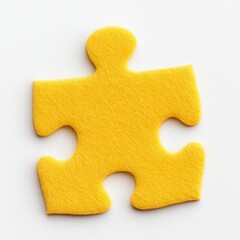 Obraz premium Yellow puzzle piece on white background