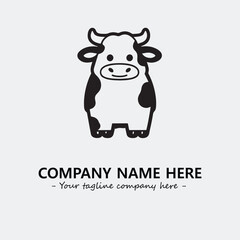 Cow illustration black and white for logo company vector image

