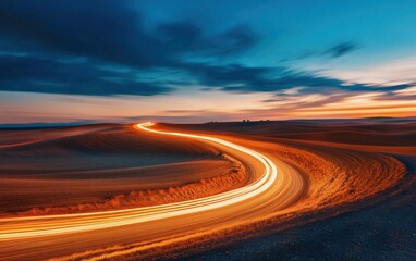 Serene Country Road at Sunset
