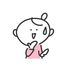 冷や汗をかいて焦る女性・困る・引く