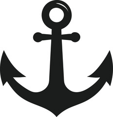 sea anchor silhouette vector icon
