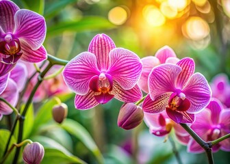 Obraz premium Pink Purple Orchid Bloom, Elegant Flower Photography, Delicate Orchid Petals, Candid Orchid Image, Closeup Orchid