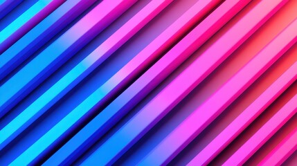 Obraz premium Vibrant Diagonal Lines in Blue and Pink Color Gradient Background