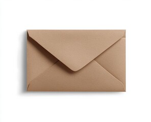 Beige envelope, studio shot, white background, mailing
