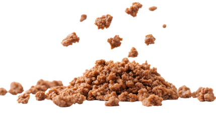 Tasty Falling Fried Ground Beef Grilled Minced Beef Meat Isolated Image