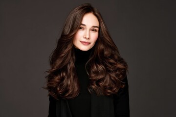The stunning model, with her dark golden locks, showcases the importance of hair care and beauty products