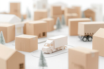 配達 運送業イメージ ミニチュア transportation business