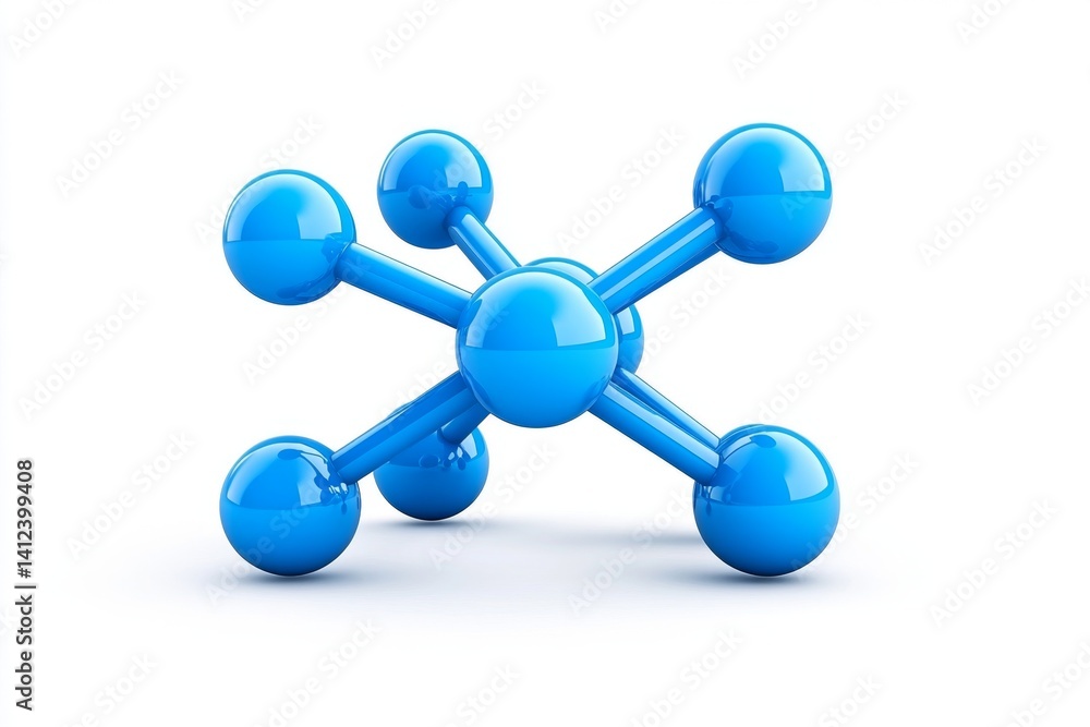 Poster a stylized icon of a business branch network, represented through interconnected dots