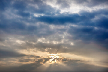 The Jesus light appears in the sky at dusk
