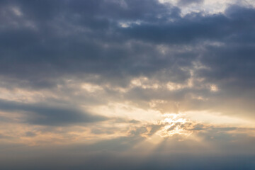 The Jesus light appears in the sky at dusk