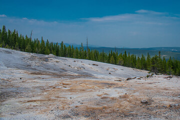 The moon like landscape of Monument Geyser Basin, Yellowstone National Park