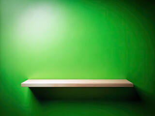 Minimalist Green Food Photography Shelf Backdrop:  Floating Shelf, Clean Design, Food Styling, Copy Space